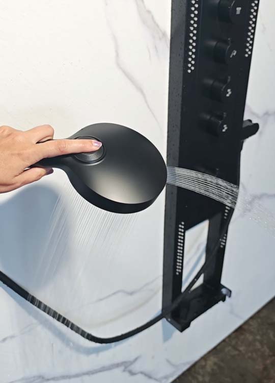Complete doucheset Vivian thermostatisch mat zwart Complete doucheset Vivian thermostatisch mat zwart
