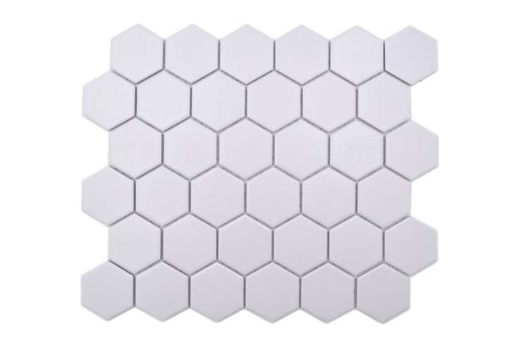 Mosaïque Hexagon blanc brillant 32,5x28,1cm