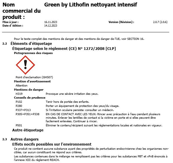 Intensiefreiniger ecologisch Lithofin 1 L