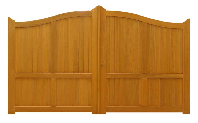 Double portail Meranti en bois 300x180cm fermé