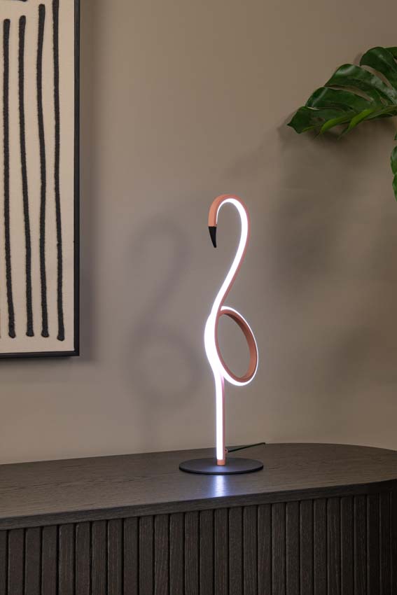 Lucide FLAMINGO - Tafellamp - LED Dimb. - RGB - Roze