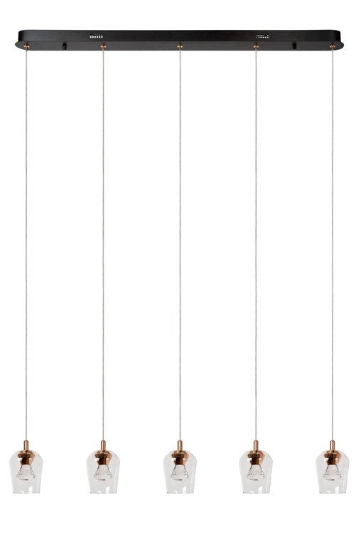 Hanglamp - transparant - dimbaar - LED 5x4W - 2700K