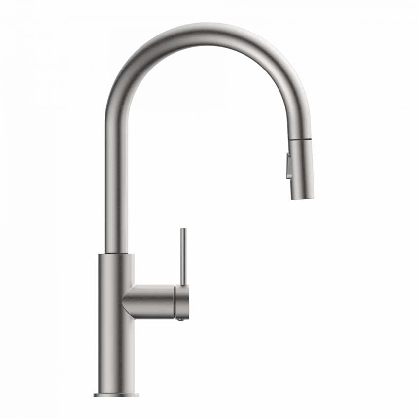 Keukenkraan Wasserwerk WK 13 Sphere inox-look met uittrekbare uitloop