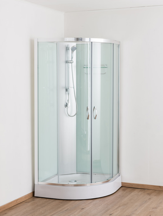 Douchecabine Alfonso hoek chroom schuifdeuren 90x90x197cm