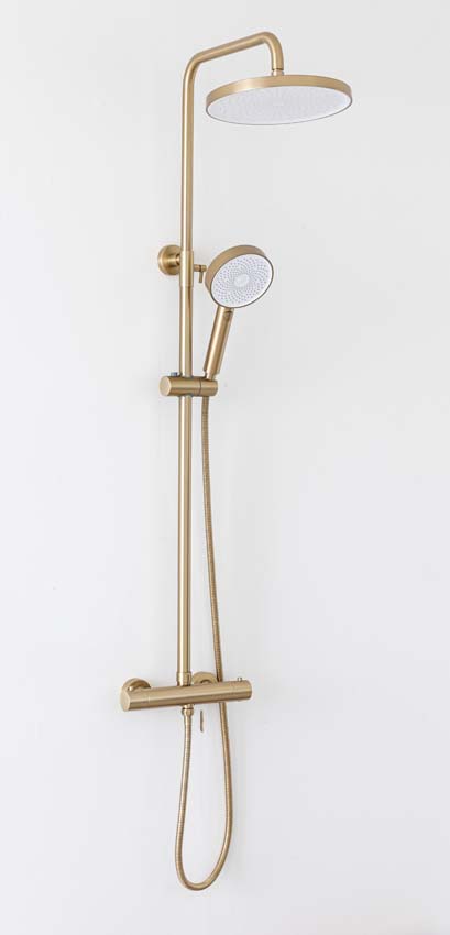 Doucheset Melody thermostatisch brushed gold