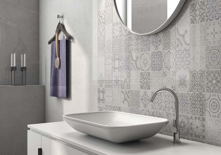 Carrelage mural Blume mat gris perle 25x70cm