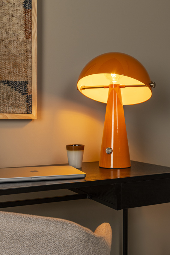 Lucide Vibes Barone - Tafellamp - Ø38cm - 1xE27 - Oranje