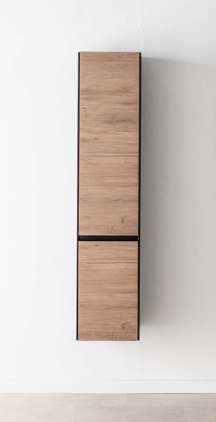 Armoire colonne Molly chêne suspendue 160x35x35cm