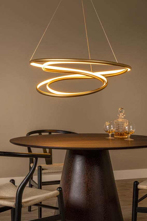 Lucide Premium Sardana - Plafonnier - LED dimmable - 1x54W 2700K - Or mat / Laiton