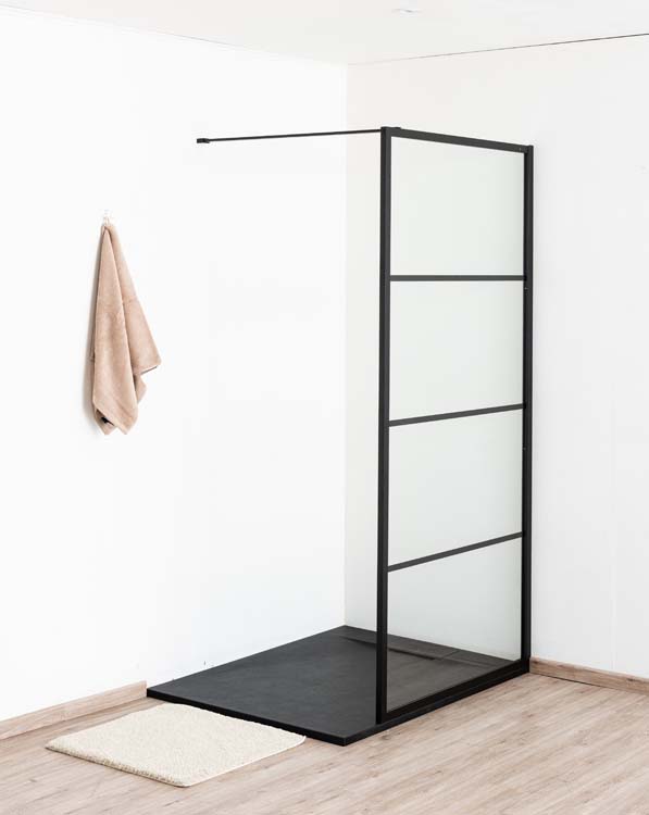 Douchebak Miro SMC mat zwart leisteenlook 180x90cm