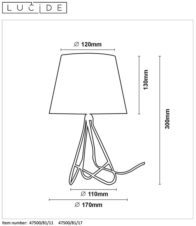 Lucide GITTA - Lampe de table - Ø 17 cm - E14 - Cuivre