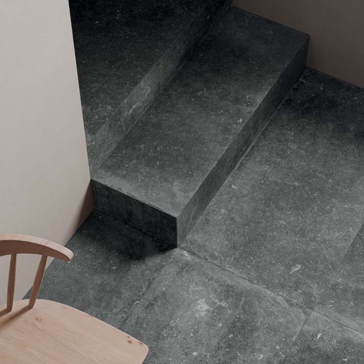 Vloer- en wandtegel Nordik blauwsteenlook antraciet 60x120cm