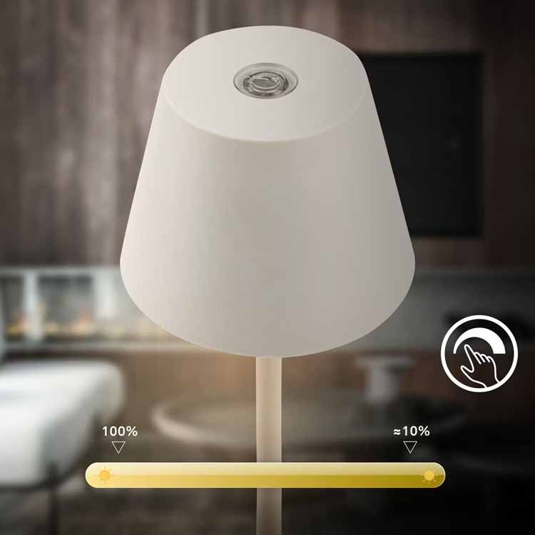 Lampe de table Salori - blanc - 14.2cm - dimmable - LED - 2.1W - 2700K - IP44 - USB
