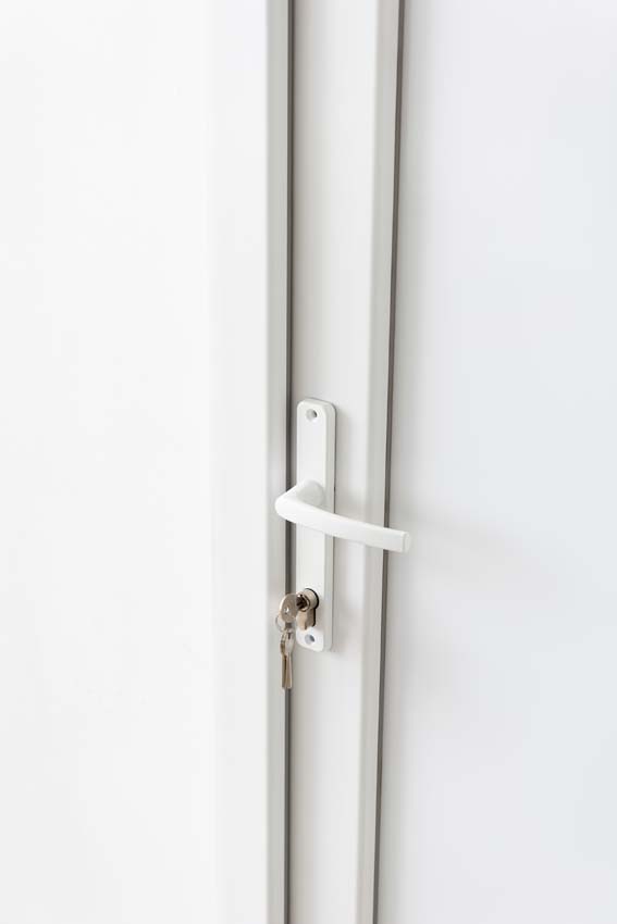 Porte extérieure Lumeo PVC vitrage mat blanc 1000x2000mm gauche