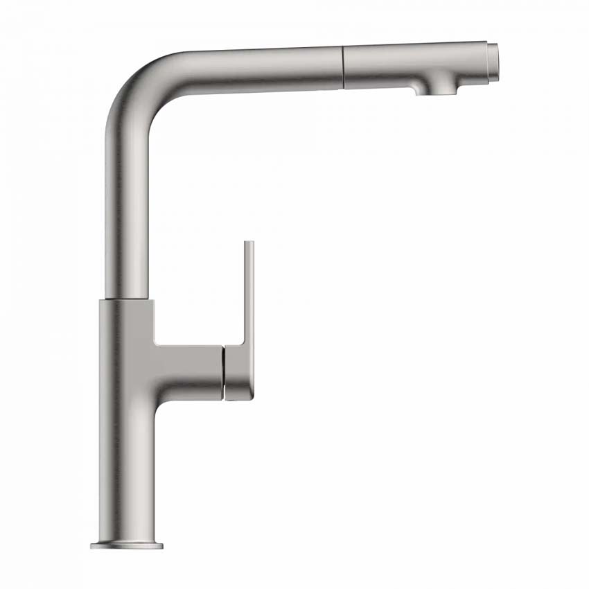 Robinet de cuisine Wasserwerk WK 11 aspect inox avec bec extractible