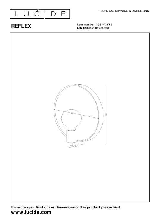 Applique miroir - or - E27 - 25W