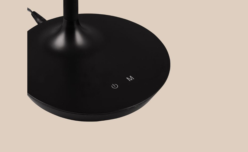 Lampe de bureau - noir - Ø16xH38cm - dimmable - LED - 1x5W - 3000/4000/5000K - commande tactile