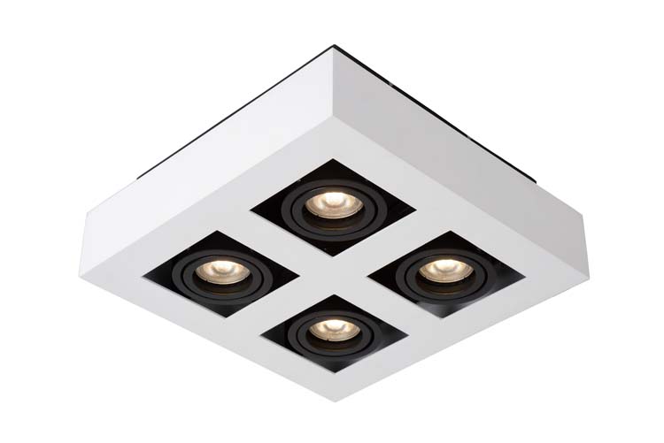 Plafondlamp - wit - dimbaar - LED - GU10 - 4x5W - 2200/3000K