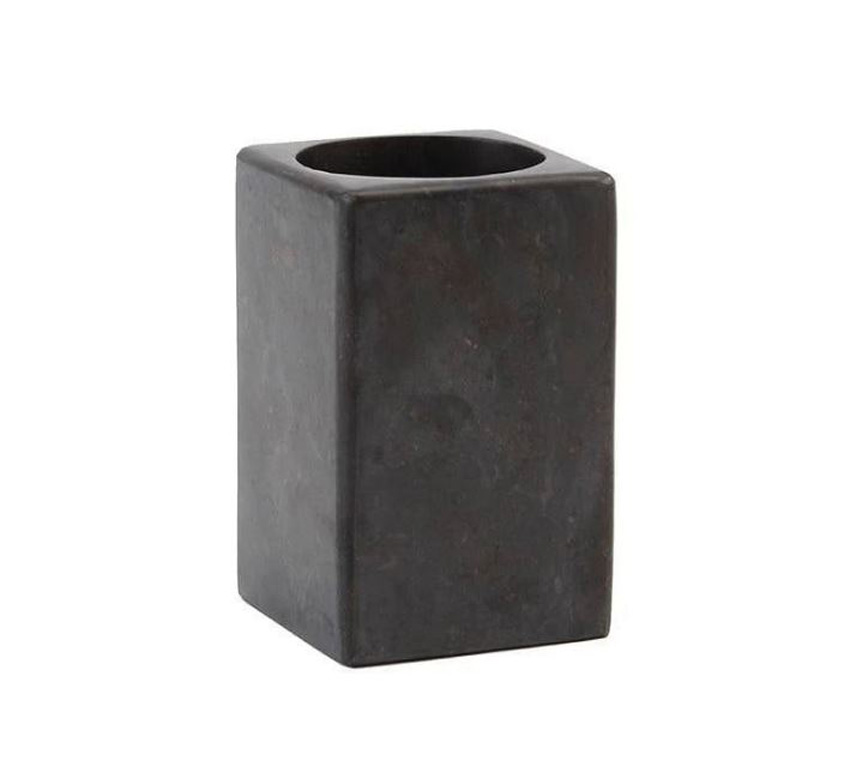 Porte-brosses à dents Aquanova Hammam marbre gris foncé 6,7x6,7x10,5cm