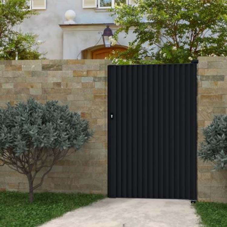 Portail battant simple Line Up alu noir droit 100x175cm