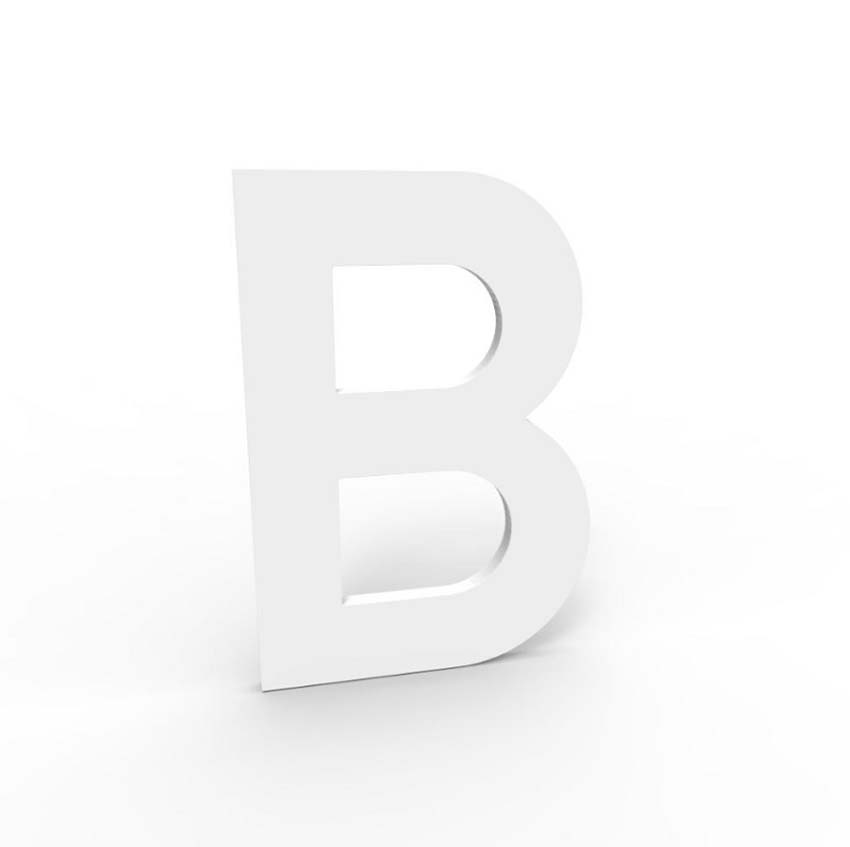 Huisnummer B eSafe aluminium wit 10cm / 1,5mm dikte