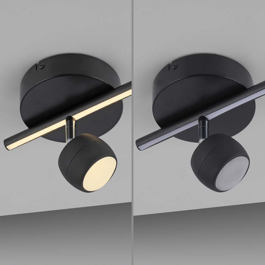 Spot plafond - noir - 13x20cm - dimmable - 3,2W - 3000K