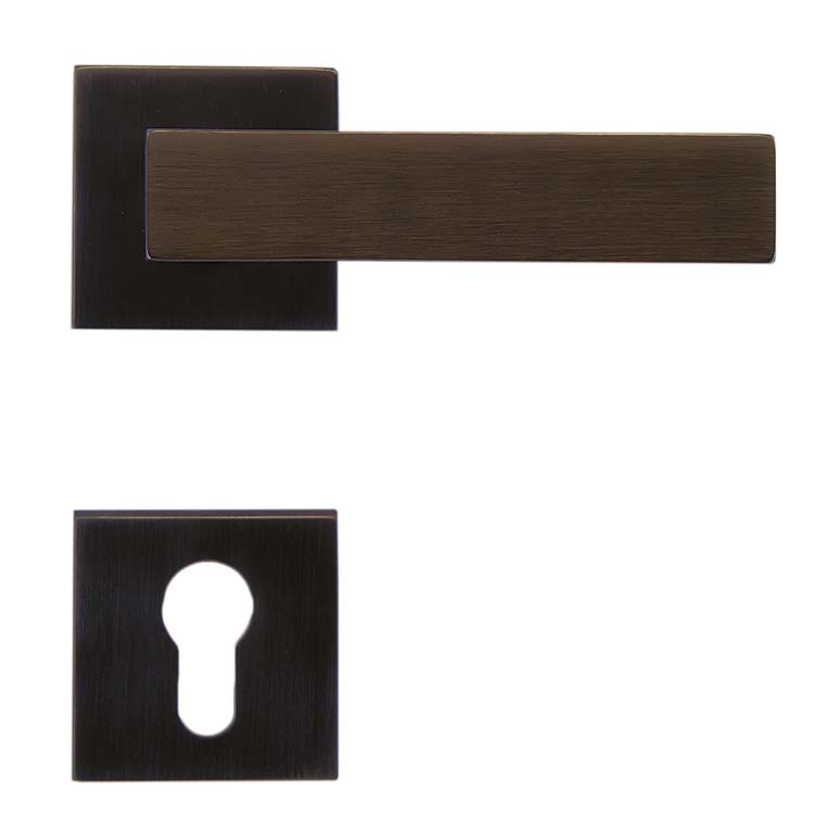 Poignée de porte pro todi carbon noir rosace cylindre