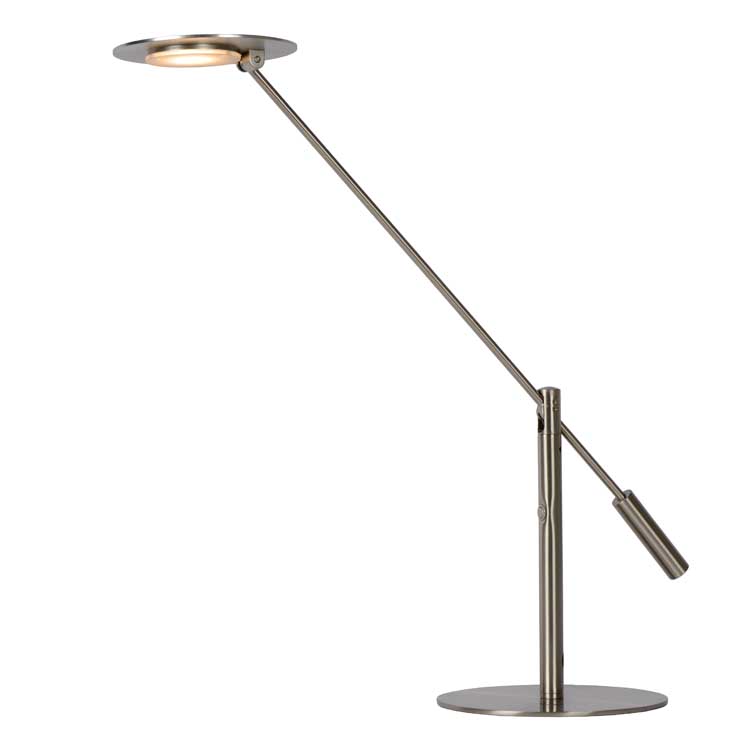 Lucide ANSELMO - Lampe de bureau - Ø 25 cm - LED Dim. - 1x9W 3000K - Chrome Dépoli