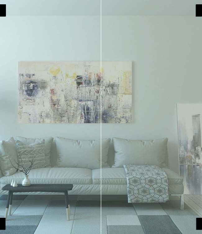 Porte intérieure double vitrée Sky Day verre clair sur mesure - charnières noires