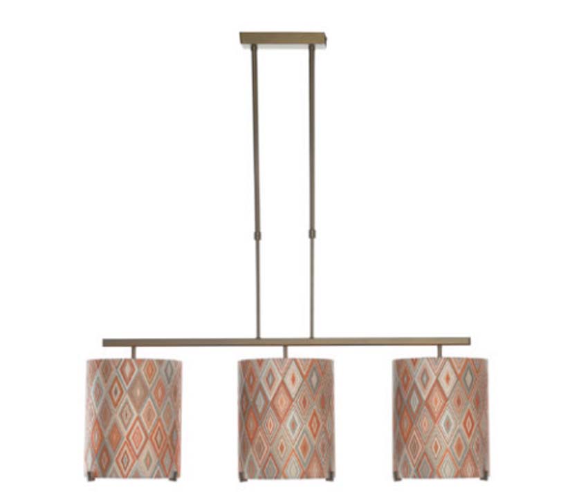 Hanglamp - Brons/multicolor - 105x25cm - Dimbaar - E27 - 3x60W