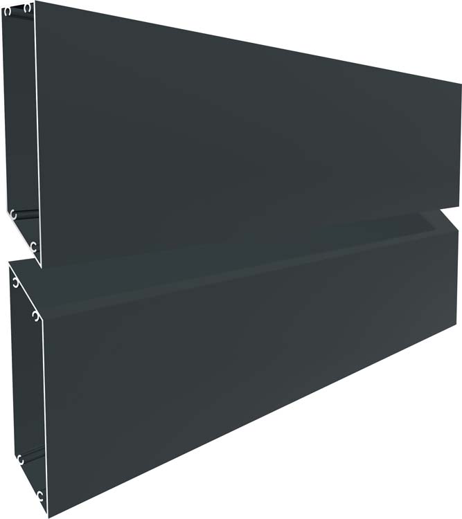 Portail battant double Havana aluminium anthracite 350x175cm - avec lames horizontales, quincaillerie incluse