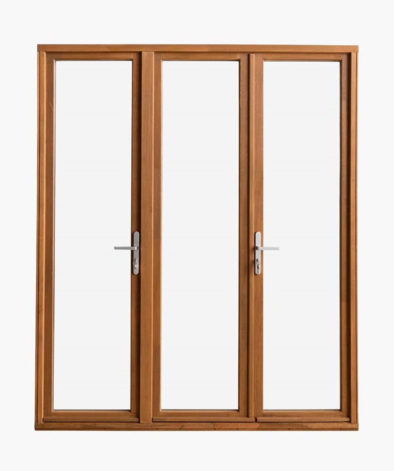Fenêtre terasse bois Meranti Trae 3 vantaux 55mm naturel 1800x2150 mm