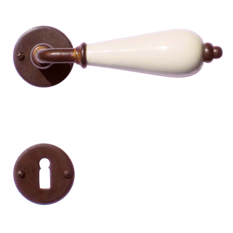 Poignée de porte pro pure reggio rond rosace barbe