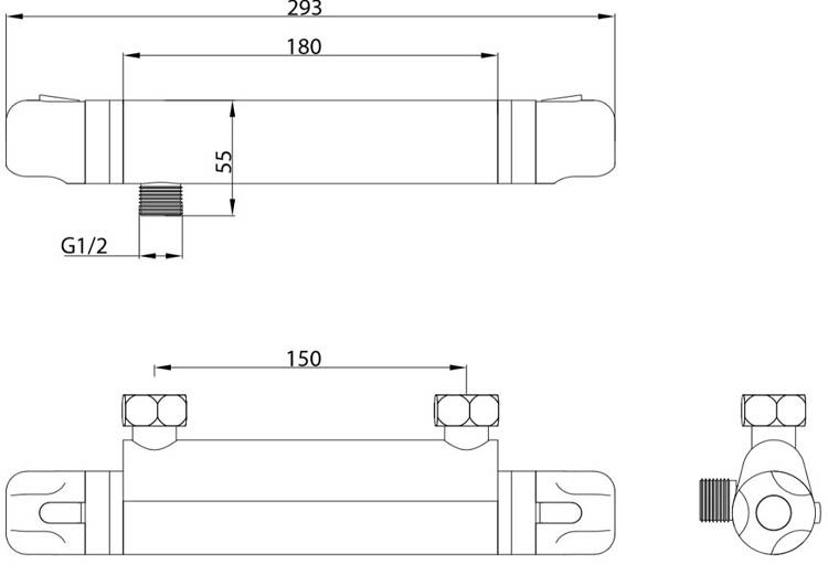 Robinet de douche Vynz thermostatique chrome