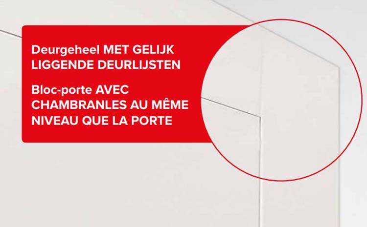 Porte intérieure complète Invisible Flat Mont-Ventoux 201,5x78cm aggloméré tubulaire droite + châssis 30cm