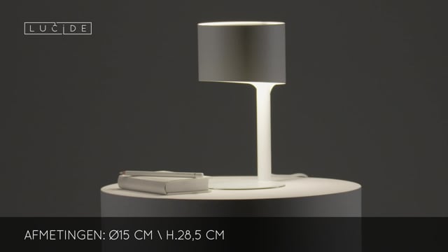 Lucide KNULLE - Lampe de table - Ø 15 cm - E14 - Blanc