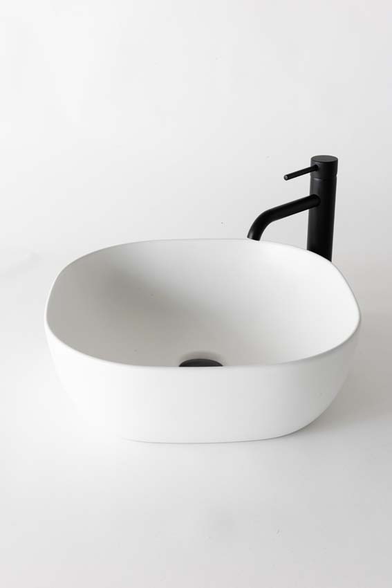 Waskom opbouw Griet mat wit 42x42x14,5cm