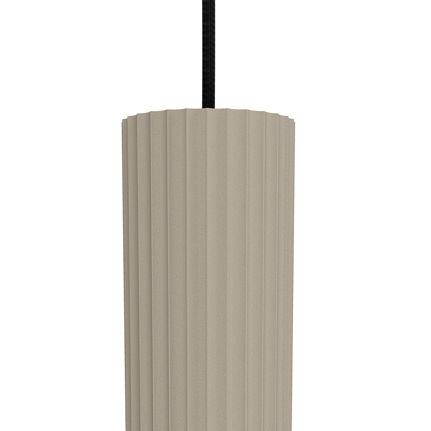 Hanglamp - zand - 96x14x102cm - dimbaar - E27 + GU10 - 3x40W + 3x7W - excl. lichtbronnen
