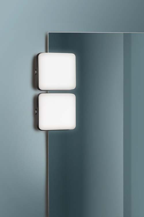 Éclairage de salle de bains carré  noir  9x9cm  5W  4000K  IP44