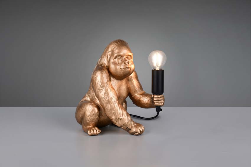 Lampe de table Gorilla - doré - 22x15x23cm - E14 - 1x10W
