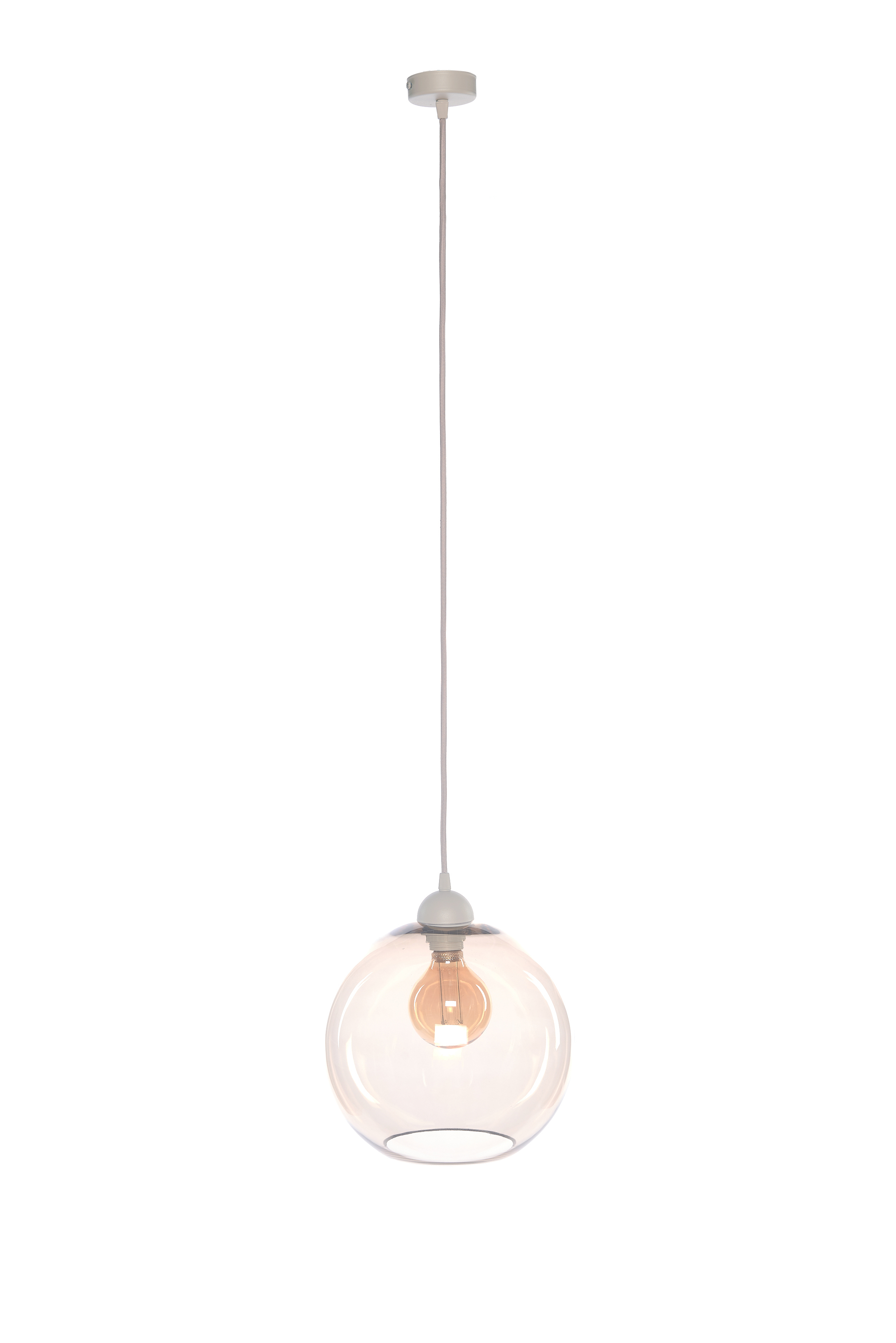 Suspension - beige - 1xE27 - 1 globe Ø29cm - ampoules non incluses