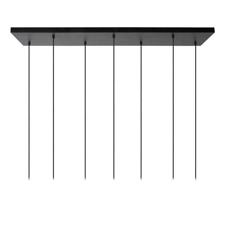 Suspension - noir - 130x30x150cm - dimmable - 7xE27 - 40W