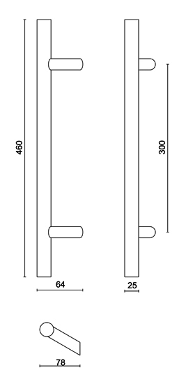Tirant de porte ST 25/300/460 inox plus