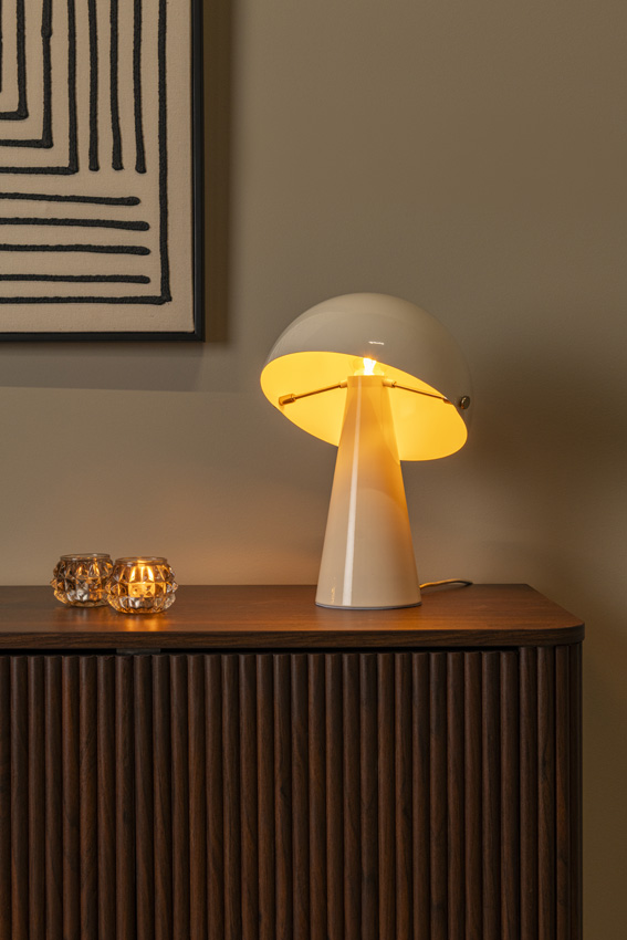 Lucide Vibes Barone - Tafellamp - Ø23cm - 1xE27 - Beige