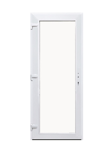 Buitendeur PVC wit B 980 x H 2180 L vlak paneel outside