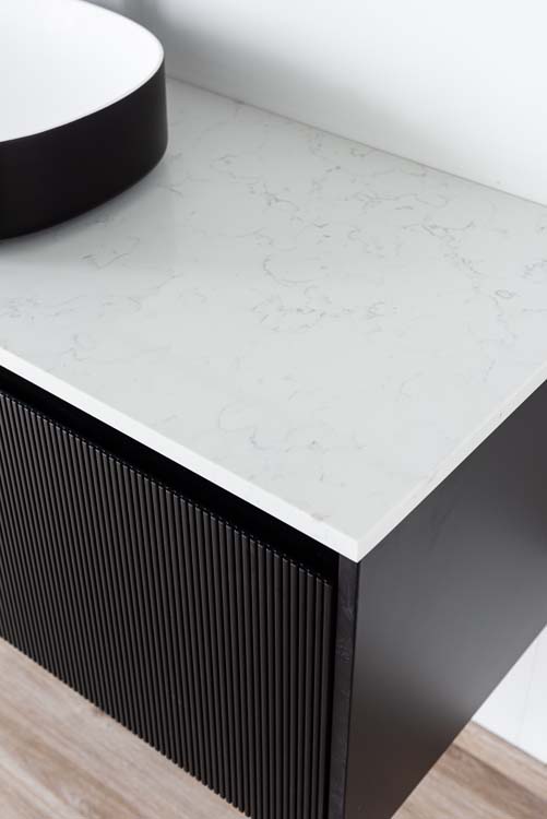 Meuble de salle de bains Windsor noir mat suspendu avec vasque à poser simple 120cm