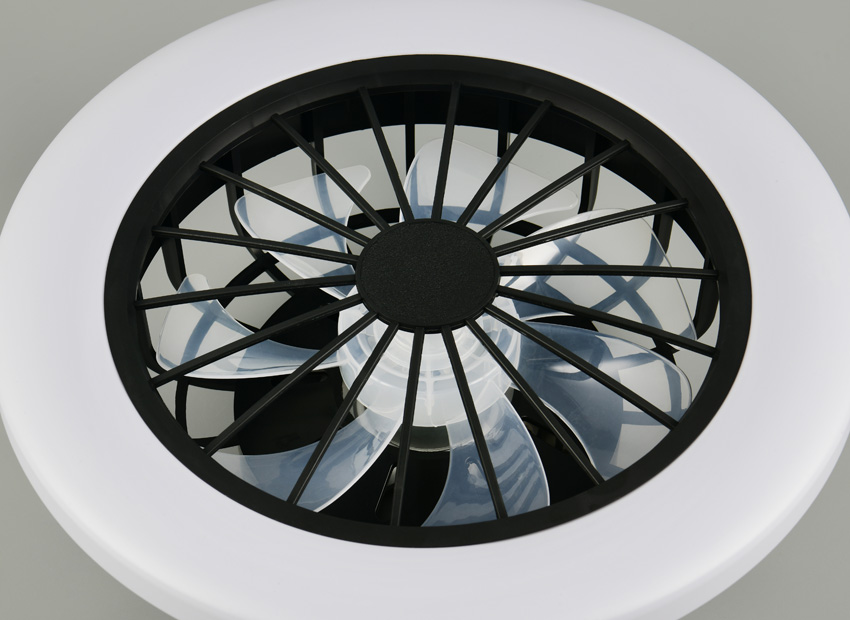 Plafondlamp/ventilator - Ø38cm - LED dimbaar - CCT - 1x22W - 2700/6500K - zwart