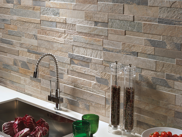 Wandtegel Stone steenstrip beige 15x61cm