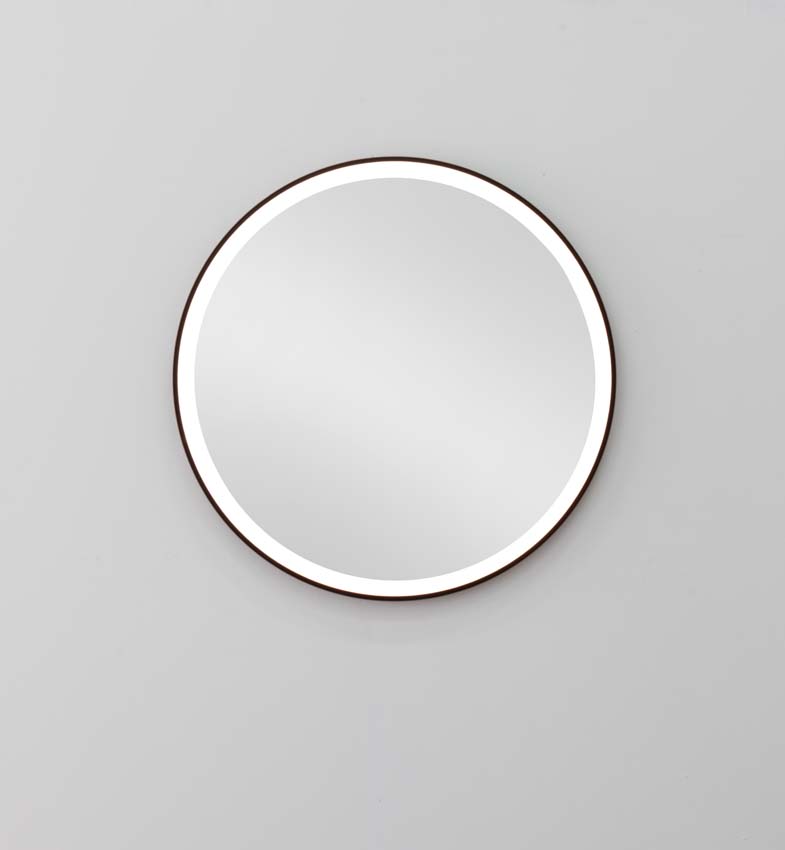 Miroir Fergie rond LED + anti-buée noir Ø80cm