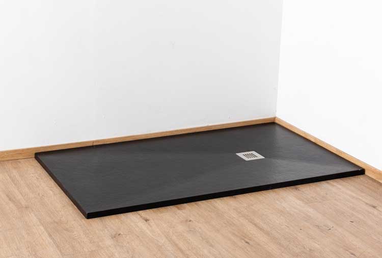 Douchebak Minimalism composiet met gelcoat zwart 160x90cm